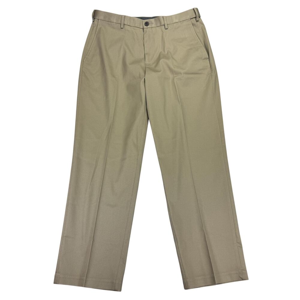 Haggar Mens Premium No Iron Classic Fit Stretch Dress Pants Khaki 34x29